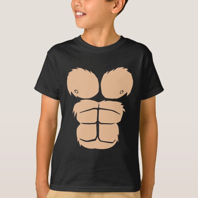 Camiseta Halloween Costume Divertido Macaco Gorilla Chest S (Frente)