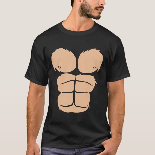 Camiseta Halloween Costume Divertido Macaco Gorilla Chest S (Frente)