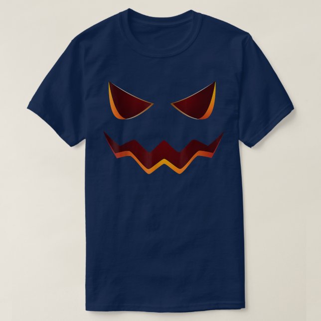Camiseta Halloween Costume Jack O' Lantern Pumpkin Face Wom (Frente do Design)
