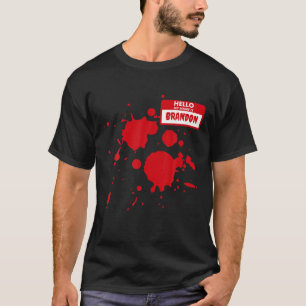 Camiseta Halloween Costume Olá Meu Nome É Brandon Funny B