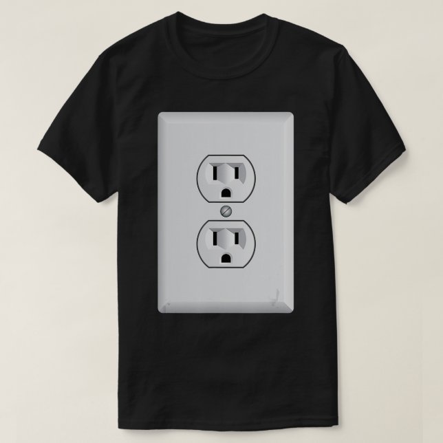 Camiseta Halloween Costume Power Socket [soquete de energia (Frente do Design)