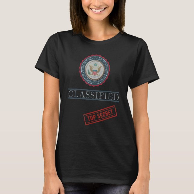 Camiseta Halloween Costume USA Classified Secret Document E (Frente)