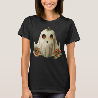 Camiseta Halloween Costume Vintage Floral Ghost Pumpkin Fun