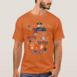 Camiseta Halloween Crane Truck Construction Pumpkin Toddler