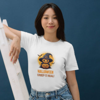 Camiseta Halloween Creep It Real Pumpkin & Witwens