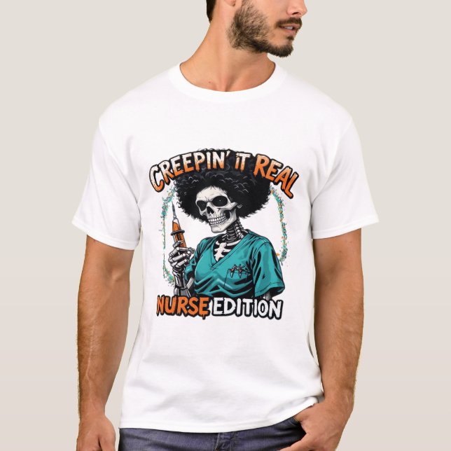 Camiseta Halloween Creepin It Real! Nurse Edition Classic T (Frente)