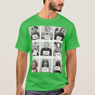 Camiseta Halloween Creepy Legends Killer Mugshots Horror Fa