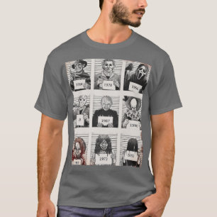 Camiseta Halloween Creepy Legends Killer Mugshots Horror Fa
