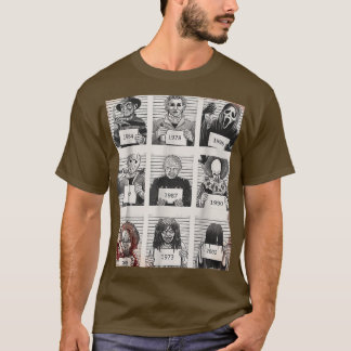 Camiseta Halloween Creepy Legends Killer Mugshots Horror Fa