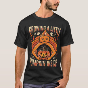 Camiseta Halloween Crescendo um Pequeno Abóbora Dentro Grav