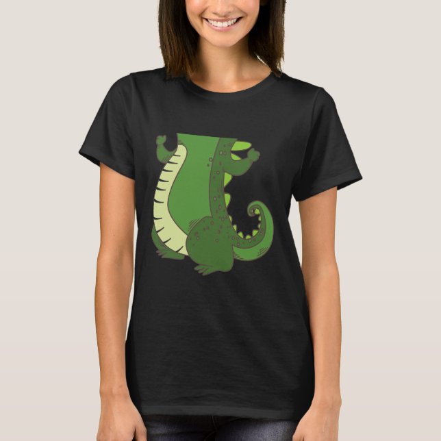 Camiseta Halloween Crocodilo Costume Legal Corpo de Croc La (Frente)