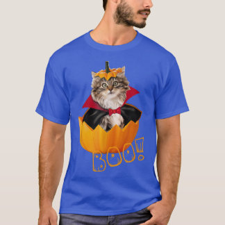 Camiseta Halloween Cute Dracula Cat Pumpkin