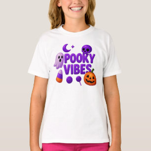 Camiseta Halloween Cute Spooky Vibes Roupas Unisex