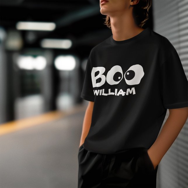 Camiseta Halloween Cute Whimsical Scary Ghost Boo Eyes (Custom Boo eyes whimsical halloween t shirt.)