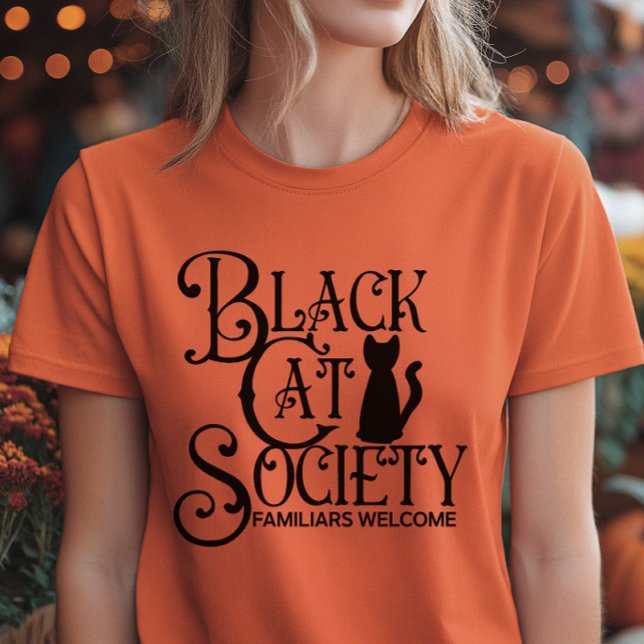 Camiseta Halloween da Black Cat Society (Fun Black Cat Society Halloween Tshirt)