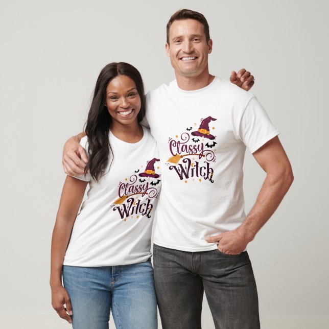 Camiseta Halloween da bruxa clássica (Unissex)