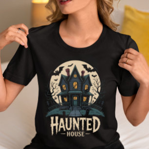 Camiseta Halloween da Casa Assombrada - Horror de Vintage S