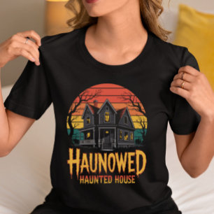 Camiseta Halloween da Casa Assombrada - Horror de Vintage S