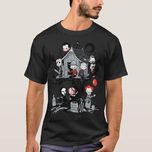 Camiseta Halloween da Horror Movie Tree House (Frente)