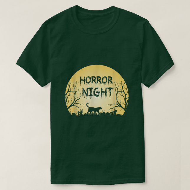 Camiseta Halloween da Noite Horária (Frente do Design)