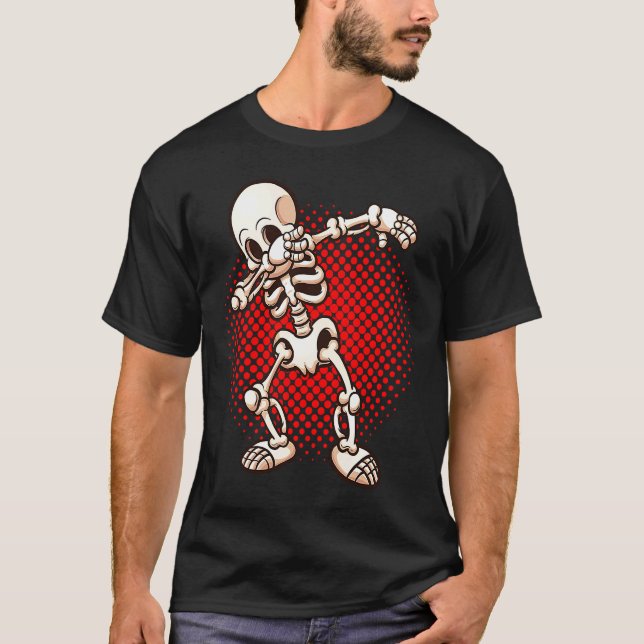 Camiseta Halloween Dabbing Skeleton Dab Undead Easy Costume (Frente)