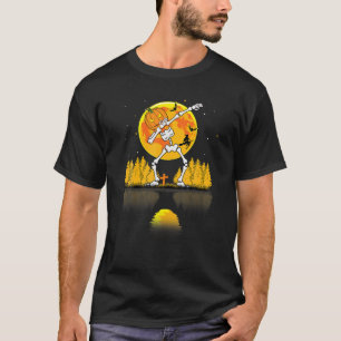 Camiseta Halloween Dabbing Skeleton Witch Pumpkin Moon Girl