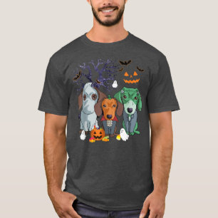 Camiseta Halloween Dachshund Dog Wity Scary Halloween Custo