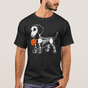 Camiseta Halloween Dachshund Skeleton Weenie Wiener Sausage
