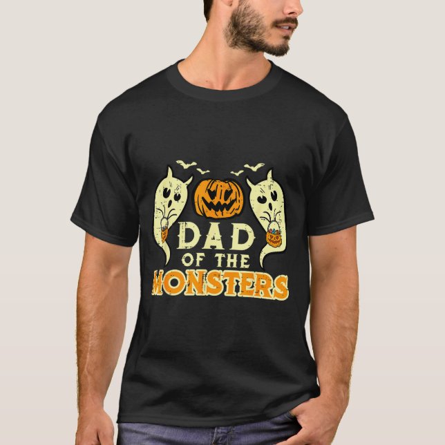 Camiseta Halloween Dad Of Monsters Funny Family Costume Pap (Frente)