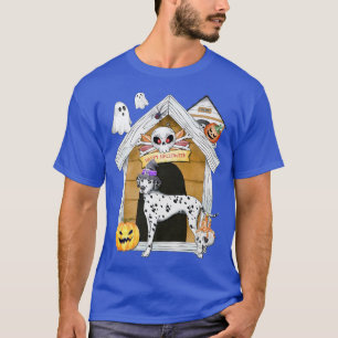 Camiseta Halloween Dalmatian Dog Witch Haunk House