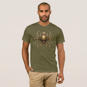 Camiseta Halloween de aranha gigante Dourada Colorida Steam