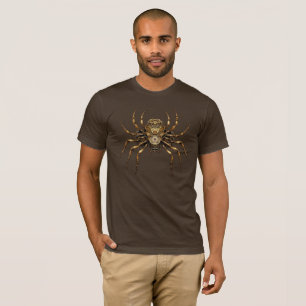 Camiseta Halloween de aranha gigante Dourada Colorida Steam