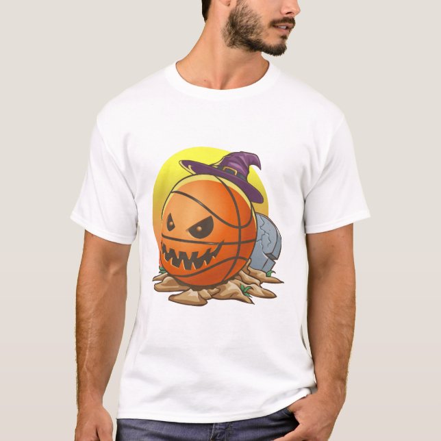 Camiseta Halloween de basquete (Frente)