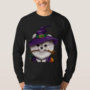 Camiseta Halloween de Bruxas Pomeranas Brancas