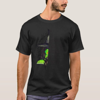 Camiseta Halloween De Bruxas Retro Em Um Cheio Mundial De A