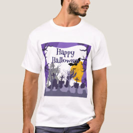 Camiseta Halloween De Casa Assombrada No Escuro