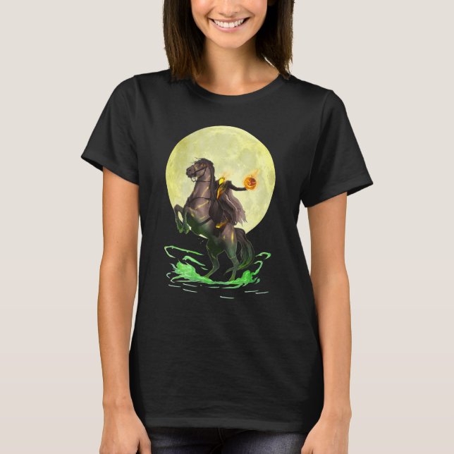 Camiseta Halloween de Cavaleiro Sem Cabeça e Mau-Estreito (Frente)