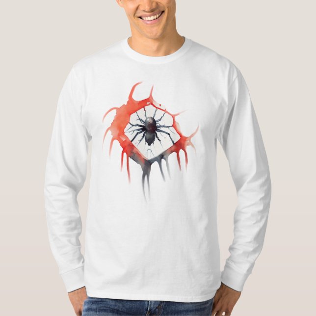 Camiseta Halloween de Cobweb, aranha assustadora (Frente)