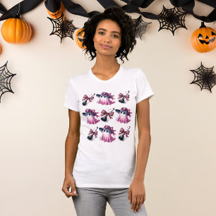 Camiseta Halloween de coquete rosa e preto