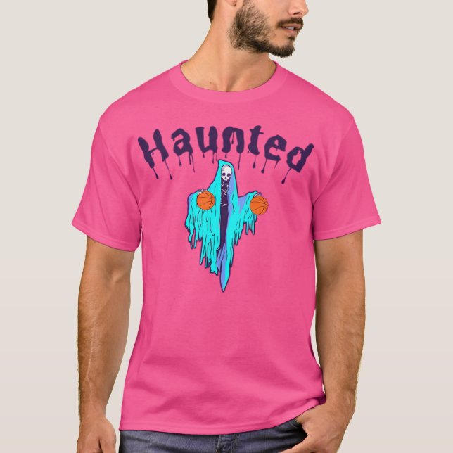Camiseta Halloween de Design de basquete assombrado (Frente)