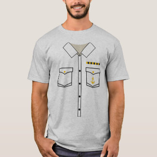 Camiseta Halloween de fantasia uniforme do capitão de barco