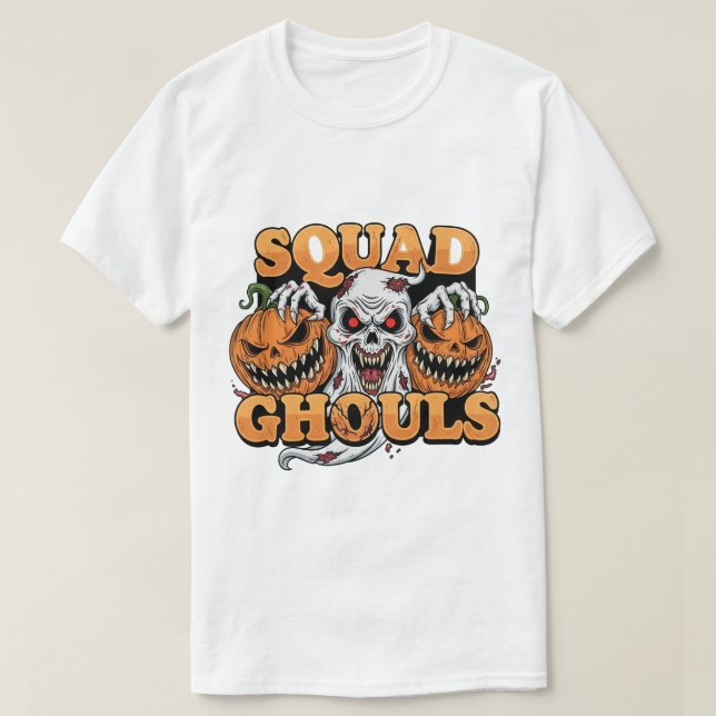Camiseta Halloween de Ghouls (Frente do Design)