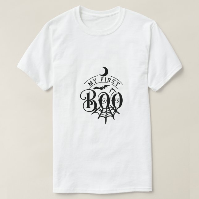 Camiseta Halloween de Grafite branco minimalista (Frente do Design)