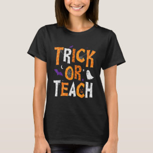 Camiseta Halloween De Professores De Truque Ou Ensino