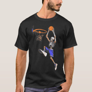 Camiseta Halloween de Skeleton de Slam Dunk, basquete