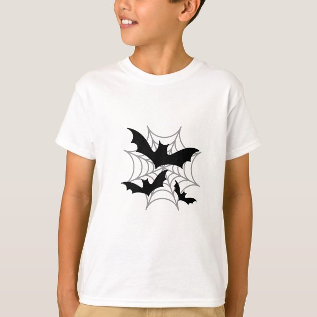 Camiseta Halloween de Spooky Bats & Spiderweb (Frente)
