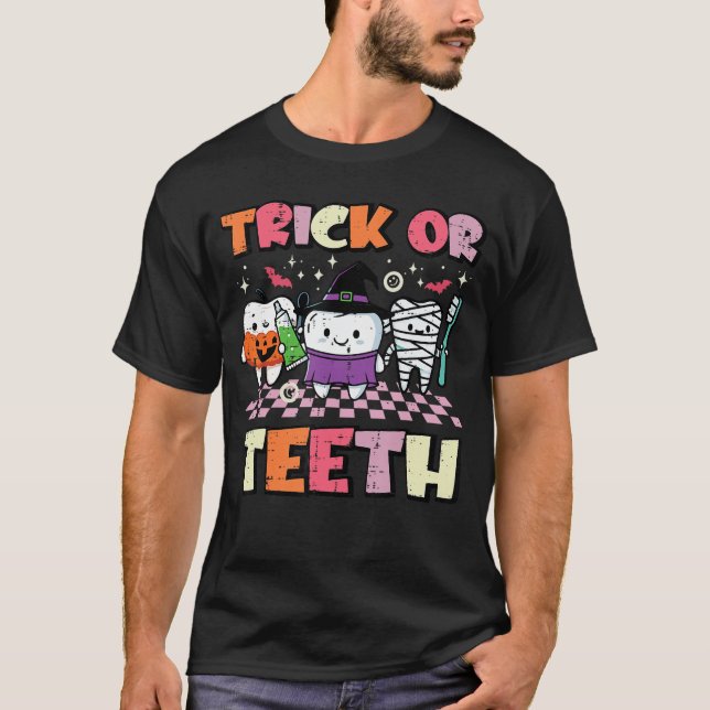 Camiseta Halloween Dentistrick Oreeth Dental Costume Men Wo (Frente)