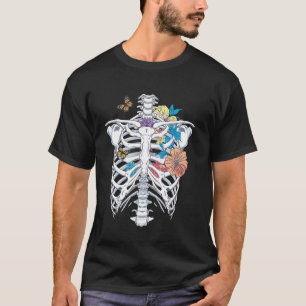 Camiseta Halloween Dia De Los Muertos Esqueleto Flores Em G