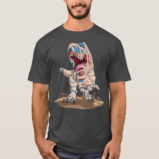 Camiseta Halloween Dinosaur Mummy (Frente)