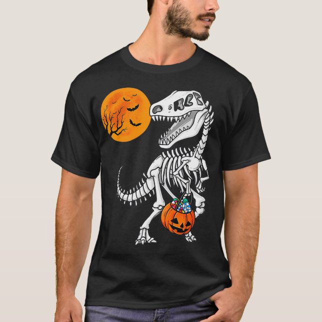 Camiseta Halloween Dinosaur T Rex Skeleton Scary Boys (Frente)